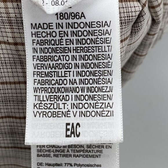 Marmot Tan Plaid Button Down Short Sleeve Shirt Men’s Size L - Picture 5 of 7